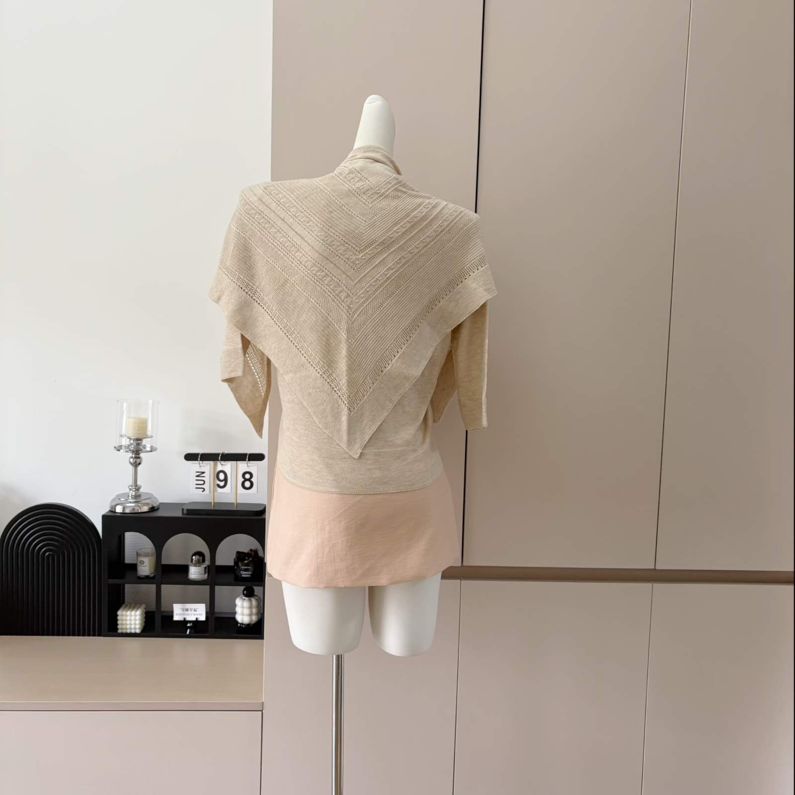 Soft Knit Half Turtleneck Two-Piece Top with Shawl Design Slim Fit Women's Knitwear - Image 5