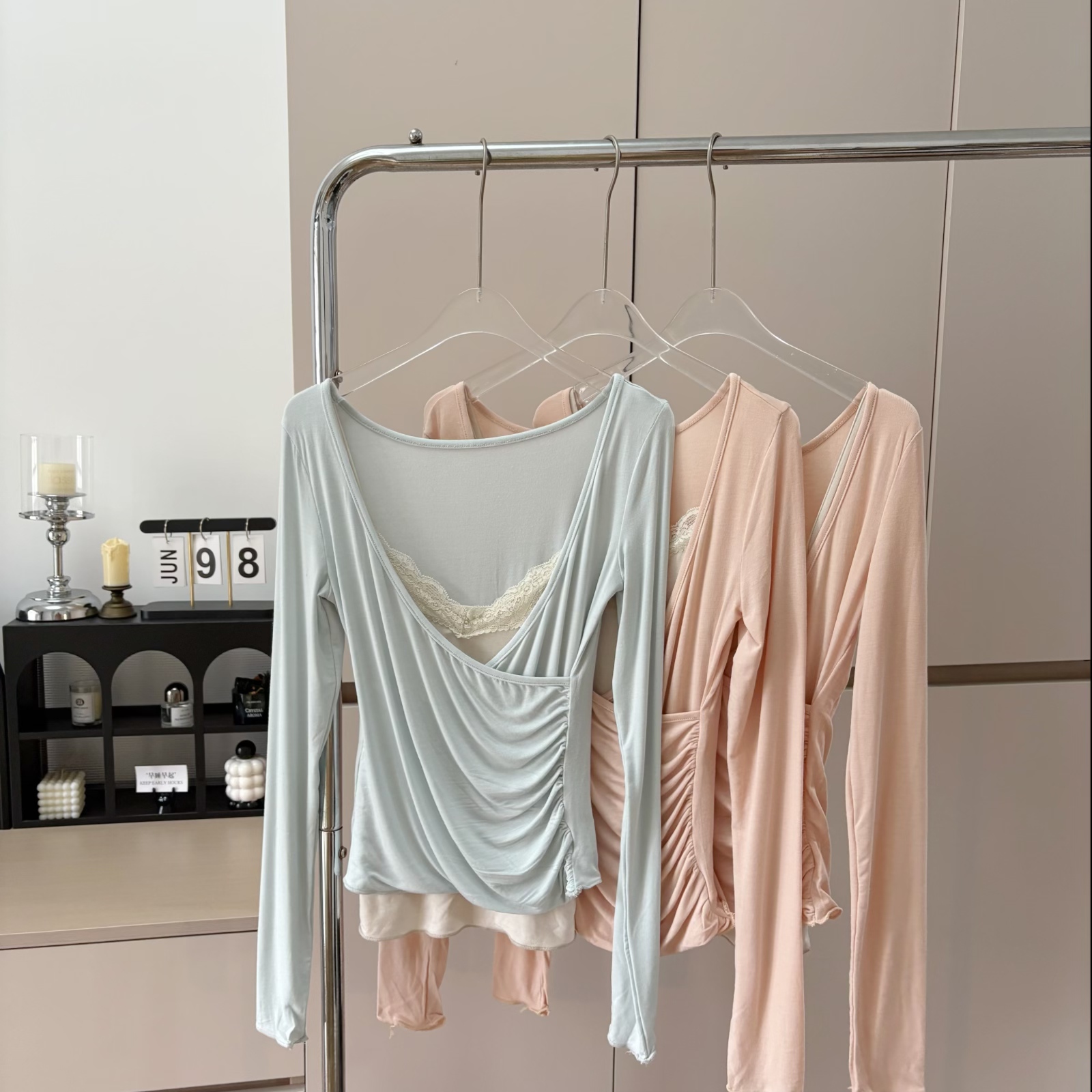 JAYKY YANG Lace Pleated Cami and Straight Loose Knit Pants Set - Style beee3b - Image 2
