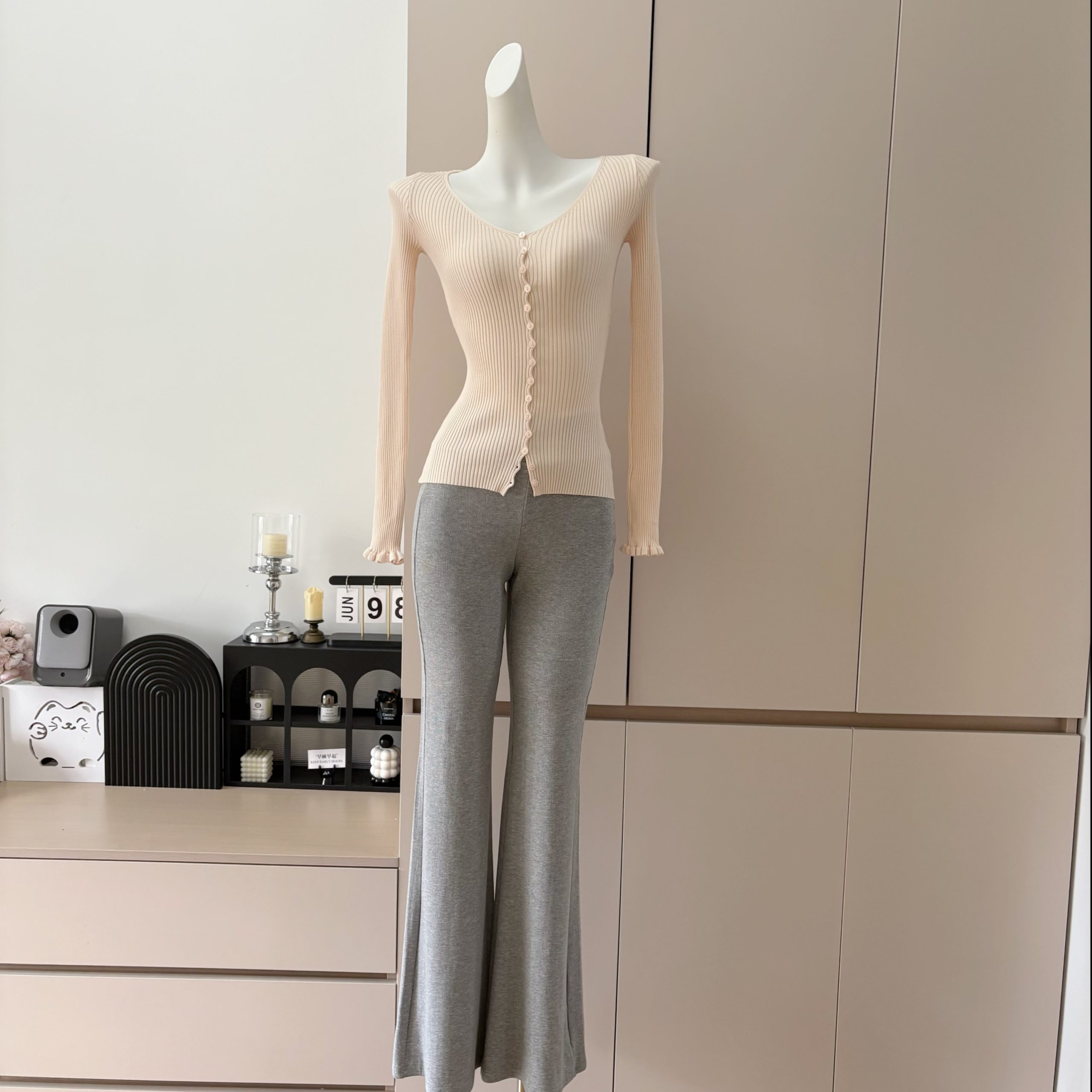 Women's Slim Fit Knit Long Sleeve Cardigan - Image 3